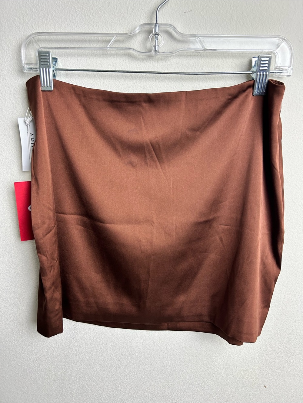 Sunday Best by Aritzia NWT Rocco Satin Mini Skirt Cognac Fall Size 8 - Picture 3 of 10